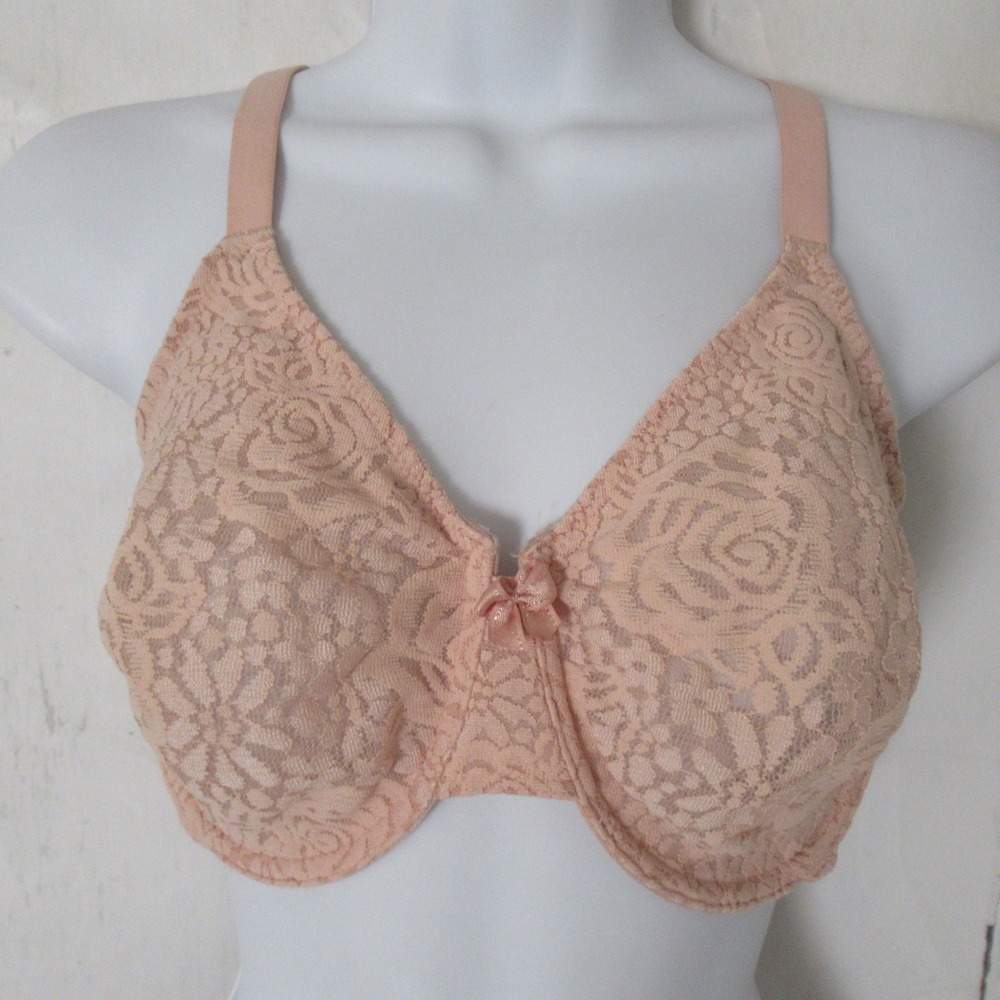 Wacoal Bra 36DD Beige Tan Halo Lace Molded Convertible Underwire 851205